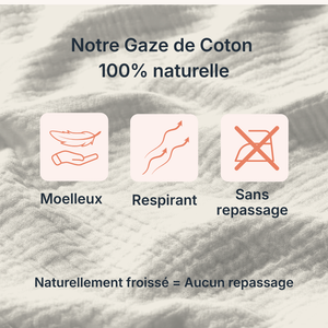 Houz'Bed Zip & Clip — Gaze de Coton Cocon - Mykonos