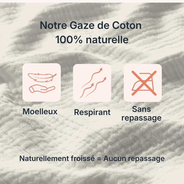 Houz'Bed Zip & Clip — Gaze de Coton Cocon - Mykonos