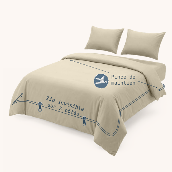 Houz'Bed Zip & Clip - Percale Signature - Organic